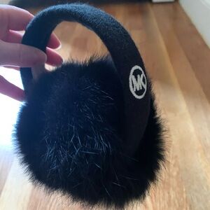 Michael Kors black furry ear muffs